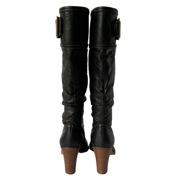 Coach Merridth Tall Logo Heeled Leather Boot in Black | 8.5 - Picture 4 of 11